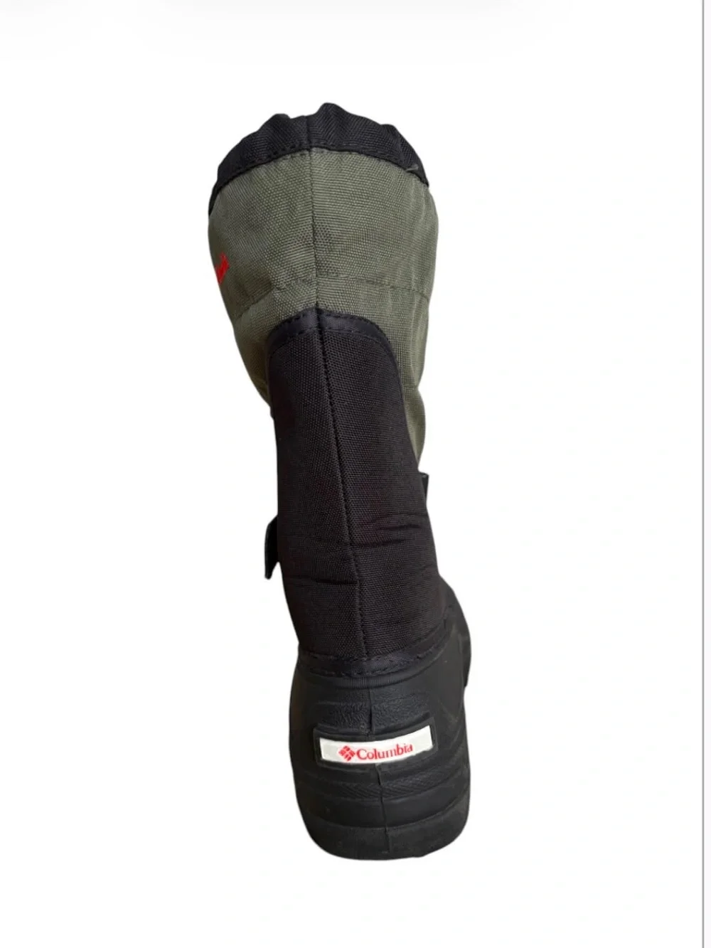 Columbia Powderbug Youth 7 Olive Green Black Waterproof Insulated Snow Boots